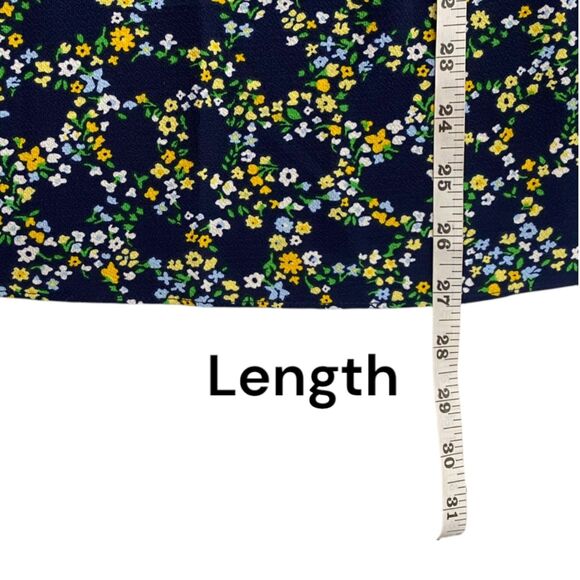 Michael Kors Navy Blue Floral‎ Cold-Shoulder Blouse Business  – Size S (WP406) - Picture 4 of 7